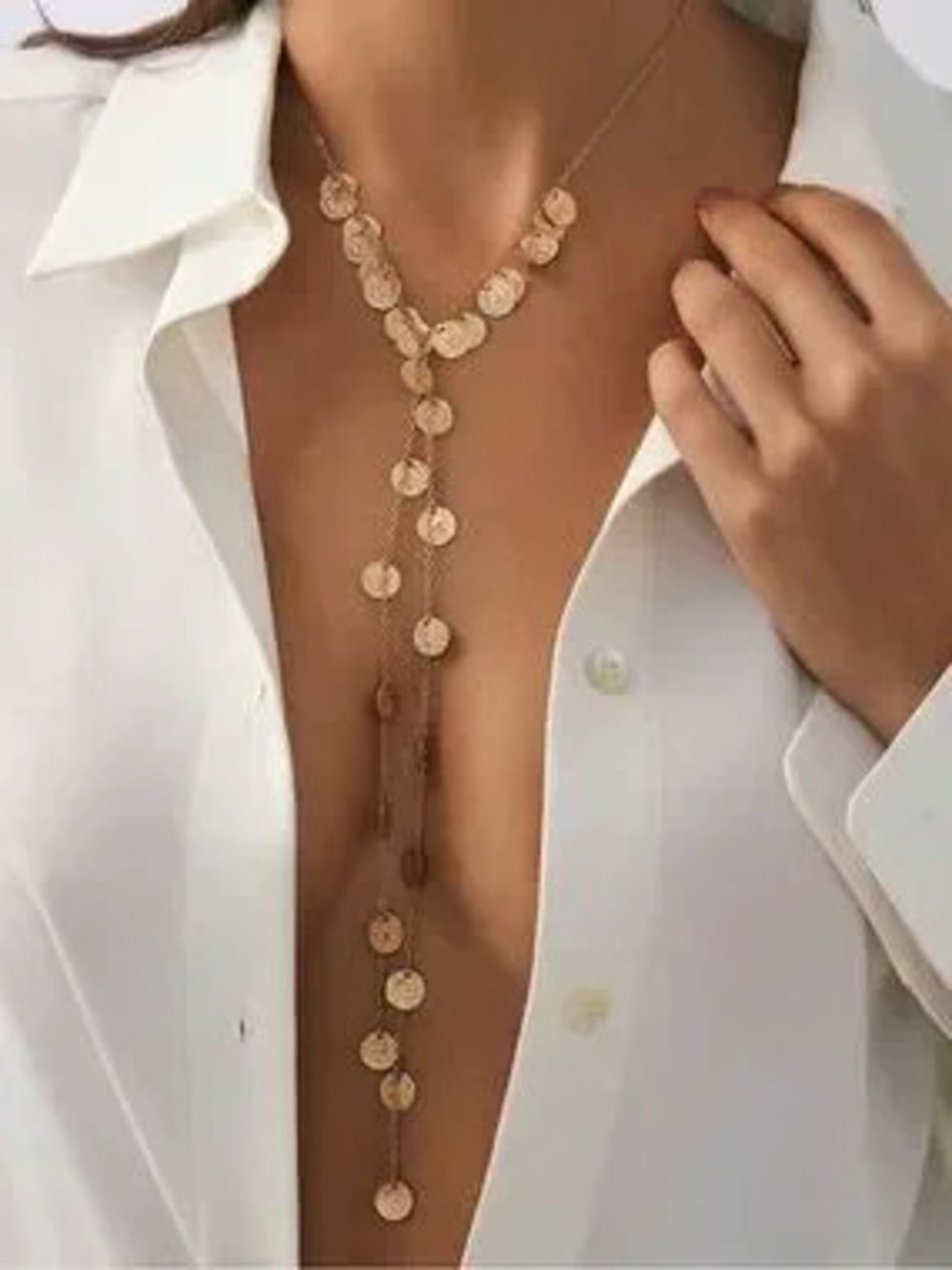 Coin?Lariat Necklace N2233